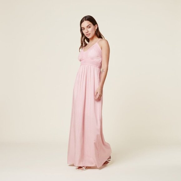 EXIT Smocked Maxi Sundress Women's Strappy Pullover Pink Size S Made in Peru NWT - Picture 4 of 11